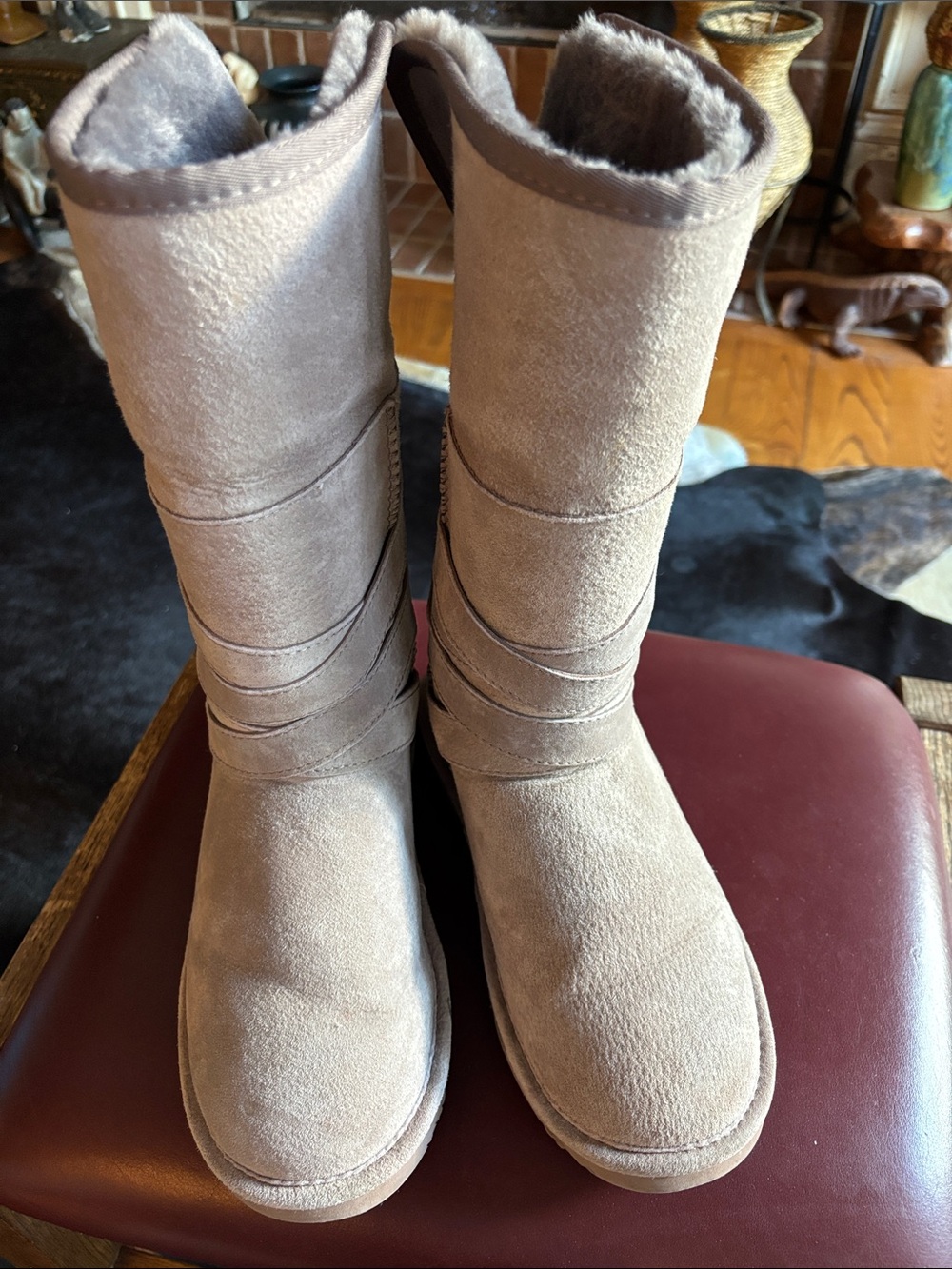 LAM sheepskin lined suede boots